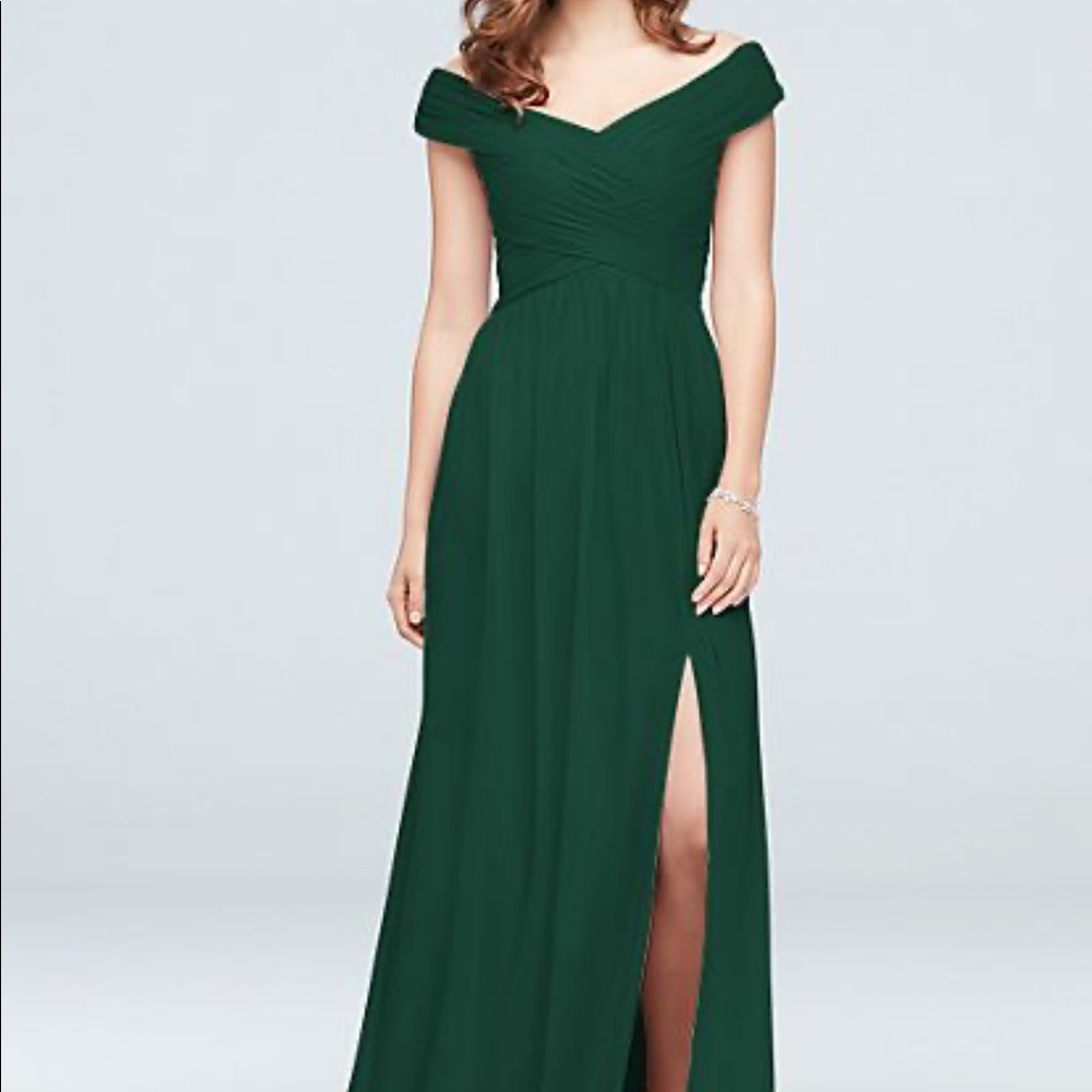 David’s Bridal Off the shoulder bridesmaid…